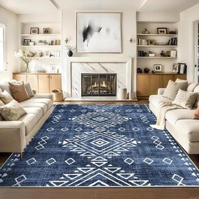 Hallway Runner Rug 2x6 Washable Runner Rugs Tribal Geometric Runners with Non-Slip Backing Soft Non-Shedding Indoor Carpet Low Pile Farmhouse Rug Runner for Kitchen Laundry Entryway Orange
