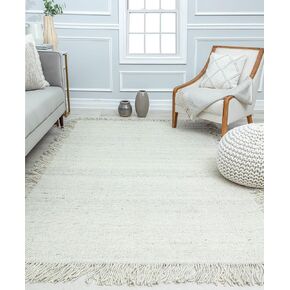 Rugs America NN10A Seashell Solid Casual White Non-Shedding Living Room Bedroom Dining Home Office Area Rug, 5’0"x7’0"