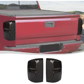 Voodonala for Chevy Silverado 2014-2018 Rear Tail Lamp Cover Black Lamp Smoke Black Side Brake Warning Lamp Cover Compatible with Chevrolet Silverado 2014-2018(2Pcs/Set,Smoke Black,ABS)