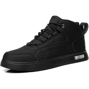 Men's Leather High Top Lace Up Fashion Sneakers Casual Non-Slip Flat Ankle Boots Comfort Walking Travel Shoes