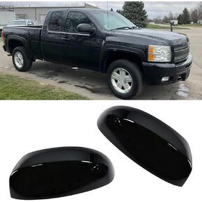 Glossy Black Mirror Covers Compatible with Chev-rolet Silverado, Tahoe, GMC Sierra, Yukon, Cadillac Escalade 2007-2014, Accessories