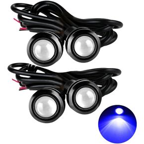 Eagle Eye LED Lights, DIY Ultra Thin 18mm Indicator Marker Light Daytime Running Lights DRL Tail Lights Fog Light Backup Light for Car Motor Motorcycle Truck Boat (BK Shell-Ice Blue,10PCS)