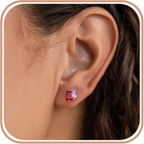 Gold Studs Earrings for Women Teen Gifts 2 Birthstone Earrings 14K Gold Plated Earring Studs Helix Piercing Jewelry Birthday Gift Ideas Anniversary Valentines Day Christmas Stocking Stuffers in Kuwait