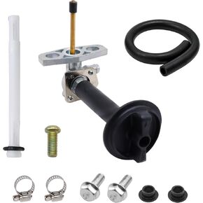 Petcock Fuel Shut Off Valve Compatible with Honda Recon 250 TRX250, Honda Rancher TRX350, TRX420, Honda Foreman TRX450, Fuel Tank Valve Switch with Knob Lever Lines 16950-HM8-003 16950-HN7-003