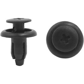 uxcell 50Pcs Black Plastic Push Pin Retainer Fasteners Clips Rivet for 7mm Hole Dia