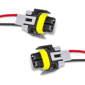 2 PCS H11 Car Fog Light Wiring Harness Plug, DJ7028Y-2.8-21 IP20 Waterproof Dual Pin Pigtail Adapter Multipurpose Connector, Car Bulb Replacement Accessories, Suitable for Cars (Black)