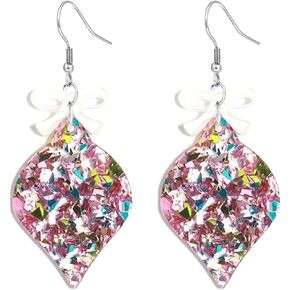 Christmas Earrings for Women Cute Sweet Reindeer Jingle Bell Bow Candy Cane Earrings Colourful Snowflake Christmas Tree Earrings Christmas Holiday Jewelry