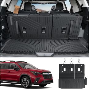 حصائر مسند الظهر لـ 2019-2025 Subaru Ascent 7-Passenger Captain Chairs Accessories، واقي أغطية المقعد الخلفي الداخلي لجميع الأحوال الجوية (سجادات الركلة الثانية 7 مقاعد)