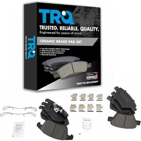 TRQ Front & Rear Brake Pads Ceramic Compatible with 2012-2015 Volkswagen Passat