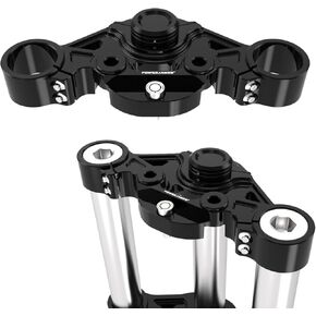 POWER JAMES Black Aluminum Top Triple Tree with Handlebar Lock Fits for 2015-2023 Road Glide FLTR, FLTRU, FLTRX, FLTRXSE 107 114 (Black)