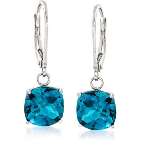 Ross-Simons 5.00 ct. t.w. London Blue Topaz Drop Earrings in Sterling Silver
