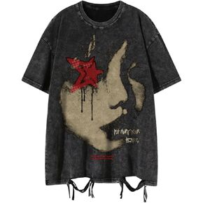 SOLY HUX Men's Graphic Tees Y2K Vintage T Shirts Summer Trendy Casual Distressed Tops Streetwear