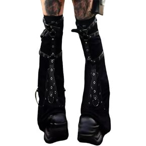 HeiBai Xiong Punk Leg Warmers Women Hippie Gothic Y2k Harajuku Goth