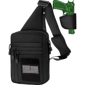 LINKA Tactical Sling Bag for Men - Spacious CCW Sling Bag with Secure Chest Holster - Durable EDC Shoulder Bag for Everyday Use, Range, Hiking, and Outdoors