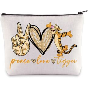WZMPA Tiger Cosmetic Bag Tiger Fans Gifts Peace Love Tiger Makeup Zipper Pouch Bag Tiger Merchandise (Love tiger)