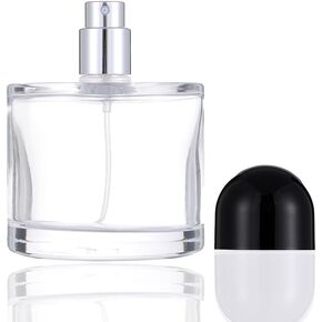 Enslz 100ML/3.4OZ Refillable Cosmetic Spray Bottle, Empty Glass Perfume Bottle with Spray Atomizer (Black, 100ml)