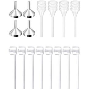 8 Pcs Perfume Refill Pump Perfume Dispenser Pump Transfer Tools for Small Refillable Perfume Atomizer Bottle, 4 Pcs Mini dropper, 4 Pcs Mini Aluminum Funnel