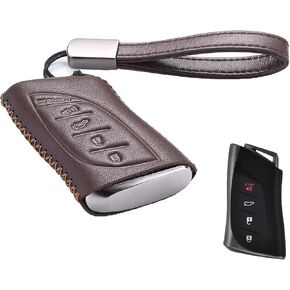 Key Fob Cover Case Compatible with Lexus ES, Lexus RX, Lexus UX, Lexus NX, Lexus GX, Lexus LX 600, Lexus TX Keyless Fob Remote Key Cover(4-Button, Brown)