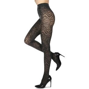 MeMoi Women's Zebra Zen Opaque Nylon Tights