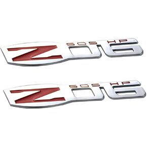 X2 شعار كورفيت Z06 يحل محل شارة الحاجز/صندوق السيارة ZO6 (أحمر كروم)