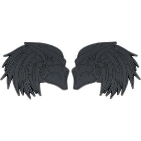 Predator Emblem, Custom Car Badge 3D Decal Sticker, Durable Weatherproof Exterior Trunk Hood Fender, Car Truck SUV (Set of 2) (Red)