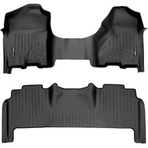 SMARTLINER Custom Fit Floor Mats 2 Row Liner Set Black for 2012-2018 Dodge Ram 2500/3500 Mega Cab