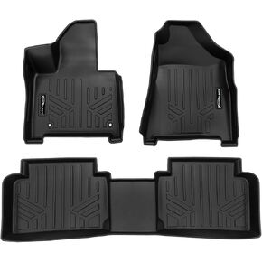 SMARTLINER Custom Fit Black 2 Row Floor Liner Set for 2024 Hyundai Santa Fe