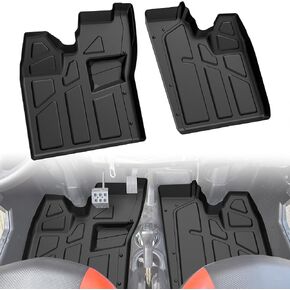SAUTVS Front Row Floor Liners Floor Mats for Polaris RZR 570 800 900 2008-2015 Accessories, All Weather Protection Slush Mats