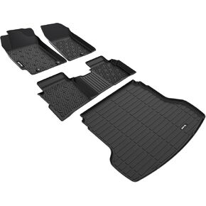 AIPOIL® Floor Mats & Cargo Liner Set for 2024-2019 Kia Forte All Weather Protection TPE Anti-Slip Automotive Full Set Custom Car Mats Accessories - Black