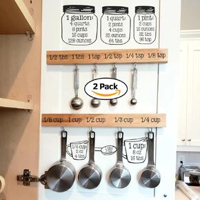 2 Pack Kitchen Conversion Sign with Kitchen Measurement Conversion Chart for Bulk Products – Vinil Kitchen Conversion Decals - Measurement Chart for Kitchen. They are Clear!