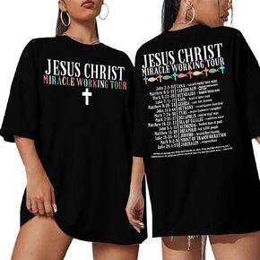 Christian Oversized Shirts Women Bible Verse Shirt Religious Faith Shirts Jesus Christ Faith Tees Top