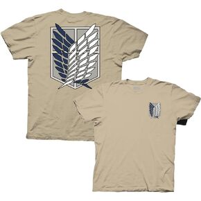 Ripple Junction Attack on Titan Men's Short Sleeve T-Shirt Front & Back Graphic Survey Corps Emblem Officially Licensed