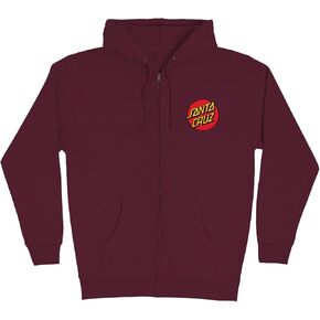 SANTA CRUZ Classic Dot Zip Hooded Midweight Sweatshirt Maroon XL Mens