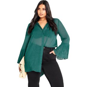 AVENUE Women's Ave Studio Plus Size Shirt Perla Pleat