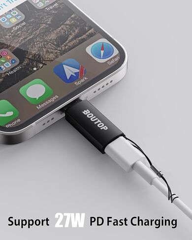 [معتمد من Apple MFi] محول USB C إلى Lightning يدعم الشحن السريع بقدرة 27 وات PD متوافق مع iPhone iPad iPod (عبوتان) in Kuwait