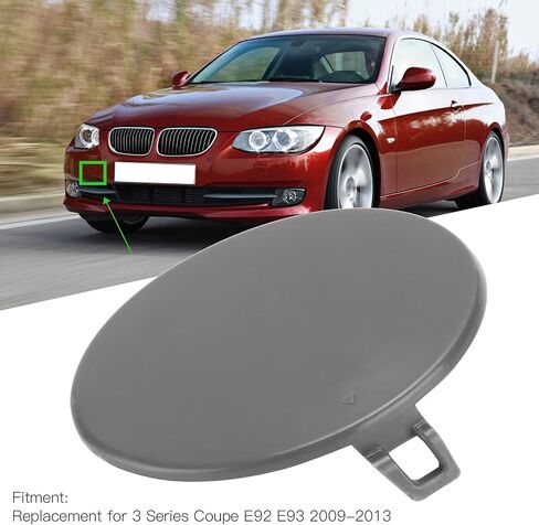 Akozon Tow Hook Cover, 51117256104 Car Front Bumper Tow Hook Cover Round Car Tow Hook Cover for 3 Series Coupe E92 E93 2009‑2013 in Saudi Arabia