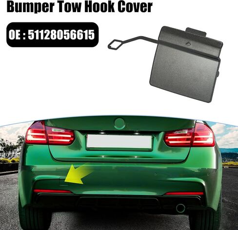 X AUTOHAUX مانع صدمات خلفي للسيارة سحب هوك غطاء 51128056615 لسيارات BMW 3 سلسلة F30 M-Sport 2013-2018 سحب هوك غطاء العين غطاء مقطورة غطاء سنو وايت in Saudi Arabia