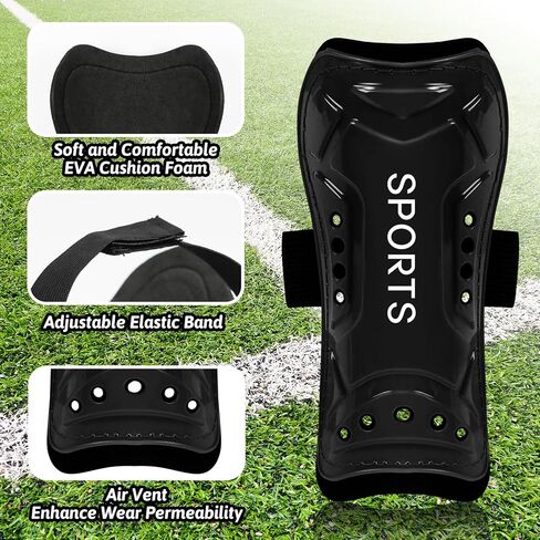 Soccer Shin Guards, Youth Soccer Shin Pads, Lightweight and Breathable Kids Calf Socks Protective Soccer Shin Equipment for 3-6 7-10 11-15 Years Old Boys Girls Teenagers in Saudi Arabia