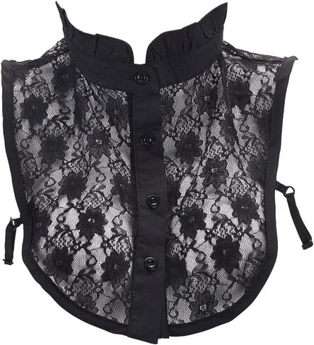 MAYJOYDIY Lady Shirt False Lace Collar Lace Half Shirt Blouse Collar Waveselvedge Neckline False Faux Collar in Saudi Arabia