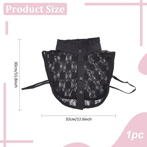 MAYJOYDIY Lady Shirt False Lace Collar Lace Half Shirt Blouse Collar Waveselvedge Neckline False Faux Collar in Saudi Arabia