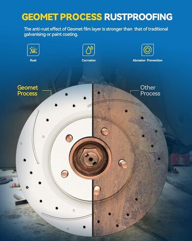 PHILTOP 10.9 inch(277.9 mm) Front Drilled and Slotted Disc Brake Rotors + Ceramic Pads Kit Compatible with 3, 6-PC Set in Saudi Arabia