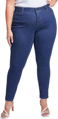 Royalty For Me Womens Women's Plus Size Wannabettabutt High Rise 1 Button Skinny Jean with Regular Hem in Kuwait