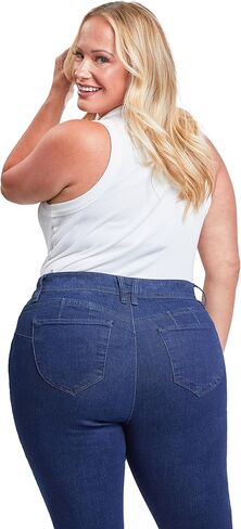 Royalty For Me Womens Women's Plus Size Wannabettabutt High Rise 1 Button Skinny Jean with Regular Hem in Kuwait