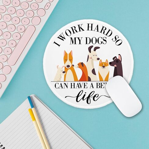 YAZMEEN Inspirational Mouse Pad with Stitched Edge Non-Slip Rubber Base，Funny Office Gift Mousepad for Men Women，Round Mouse Mat for Laptop Gaming Supplies，Home Office Computer Desk Accessories in Kuwait