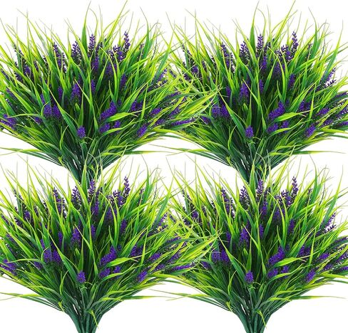Artificial Outdoor Flowers Lavender Fake Outdoor Plants Monkey Grass with Purple Flowers for Pot Decor for Window Garden Patio Hanging Planter Pathway Front Porch (22, Purple) in Kuwait