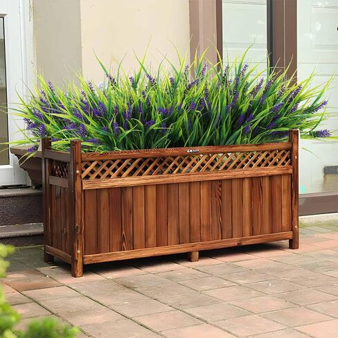 Artificial Outdoor Flowers Lavender Fake Outdoor Plants Monkey Grass with Purple Flowers for Pot Decor for Window Garden Patio Hanging Planter Pathway Front Porch (22, Purple) in Kuwait
