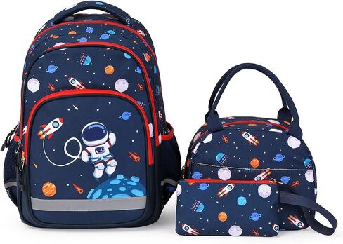 Kids Backpack with Lunch Bag and Pencil Case for Girls, Boys (Large Astronaut Set) in Saudi Arabia