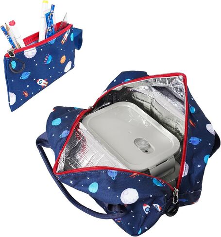 Kids Backpack with Lunch Bag and Pencil Case for Girls, Boys (Large Astronaut Set) in Saudi Arabia