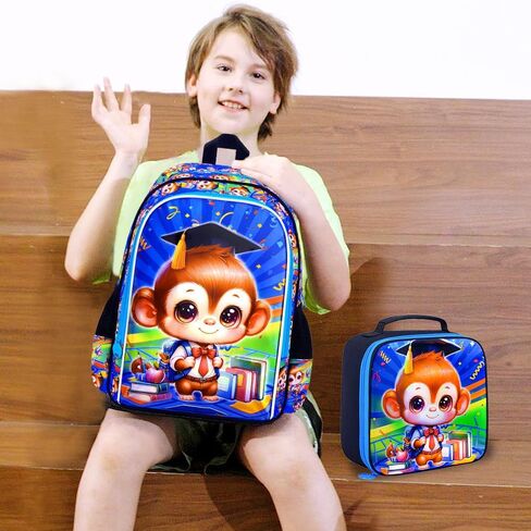AGSDON 3PCS Backpack for Boys, Kids Elementary Bookbag with Lunch Box, Water Resistant School Backpacks for Kindergarten in Saudi Arabia
