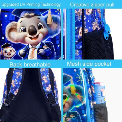 AGSDON 3PCS Backpack for Boys, Kids Elementary Bookbag with Lunch Box, Water Resistant School Backpacks for Kindergarten in Saudi Arabia